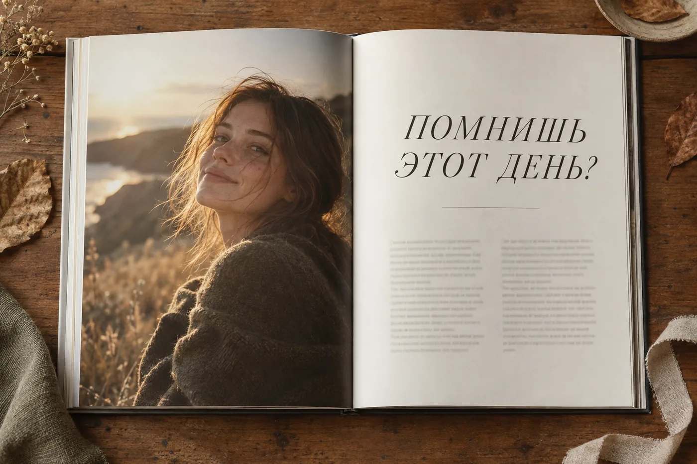 Разворот журнала с большим портретом и заголовком «Помнишь этот день?»
